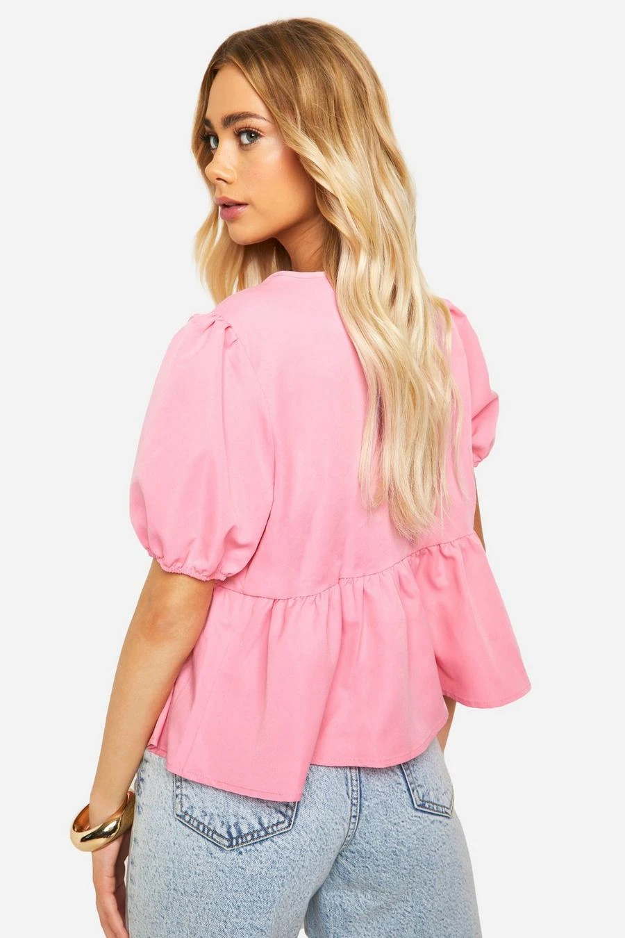 BOOHOO Puff Sleeve Poplin Bow Top 2 BOOHOO Puff Sleeve Poplin Bow Top - Image 2