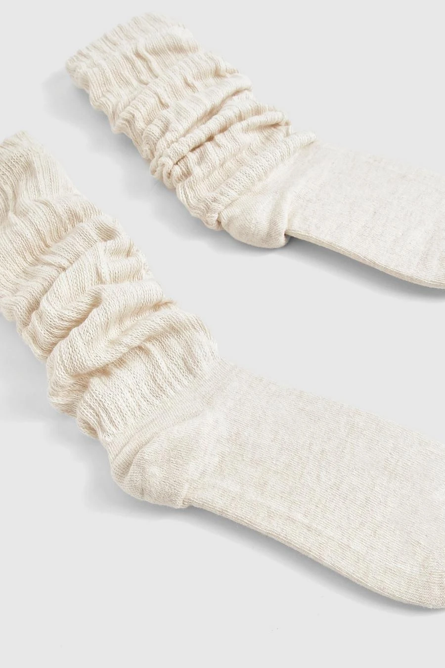 BOOHOO Oatmeal Knitted Slouchy Socks 2 BOOHOO Oatmeal Knitted Slouchy Socks - Image 2