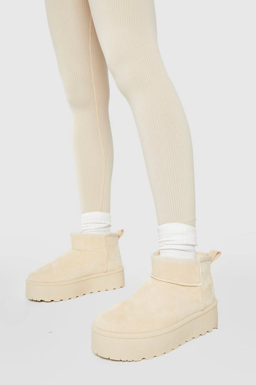 BOOHOO Ultra Mini Platform Faux Fur Lined Boots 2 BOOHOO Ultra Mini Platform Faux Fur Lined Boots - Image 2