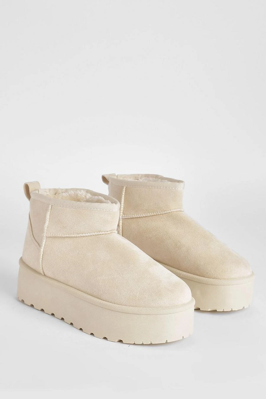 BOOHOO Ultra Mini Platform Faux Fur Lined Boots 3 BOOHOO Ultra Mini Platform Faux Fur Lined Boots - Image 3