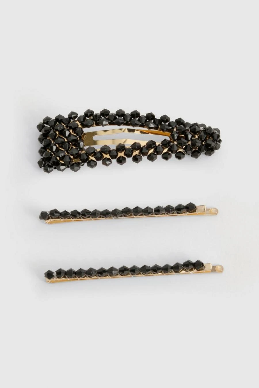 BOOHOO 2 Pack Black Diamante Hair Clips 2 BOOHOO 2 Pack Black Diamante Hair Clips - Image 2