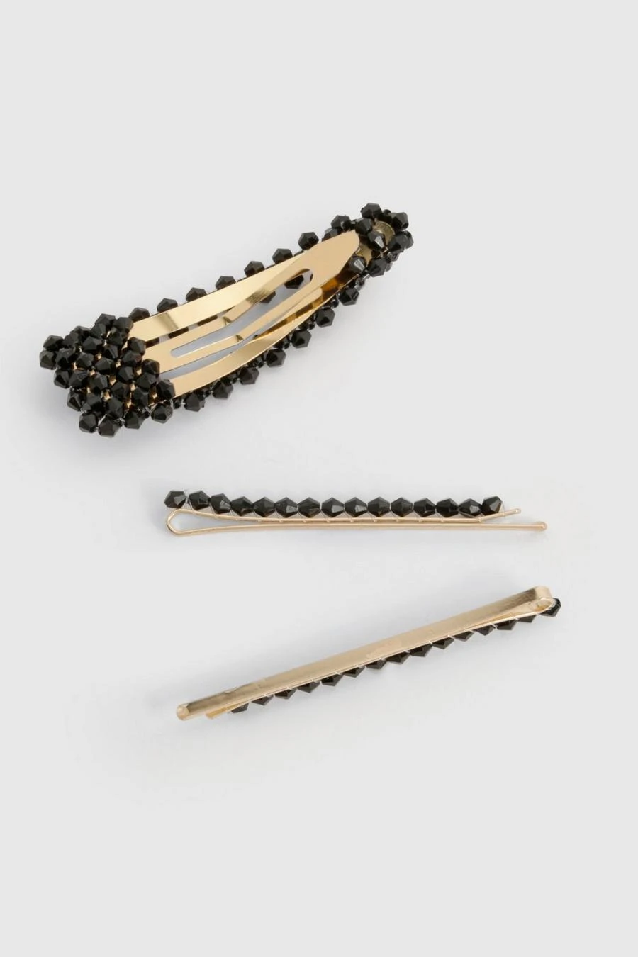 BOOHOO 2 Pack Black Diamante Hair Clips 3 BOOHOO 2 Pack Black Diamante Hair Clips - Image 3