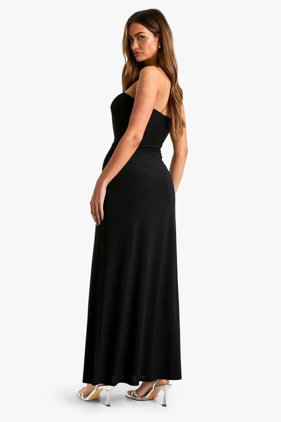 BOOHOO Bandeau Drop Waist Column Maxi Dress 2 BOOHOO Bandeau Drop Waist Column Maxi Dress - Image 2