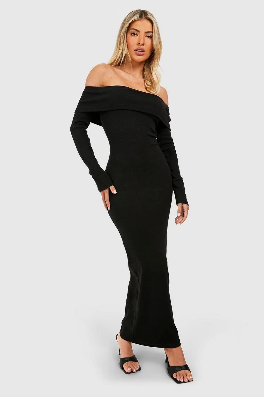 BOOHOO Basic Bardot Maxi Dress 1 BOOHOO Basic Bardot Maxi Dress