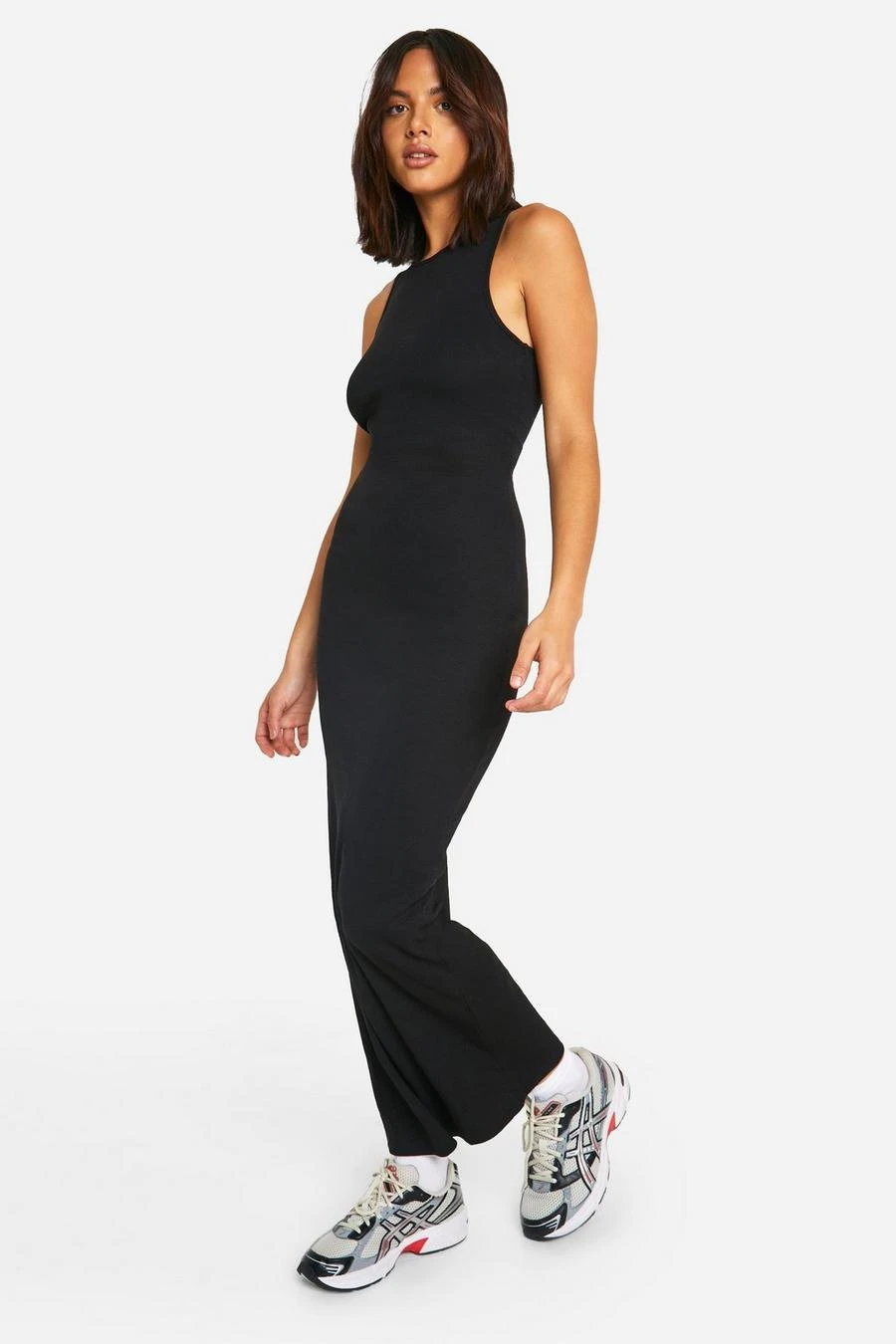 BOOHOO Basic Rib Racer Neck Maxi Dress 3 BOOHOO Basic Rib Racer Neck Maxi Dress - Image 3