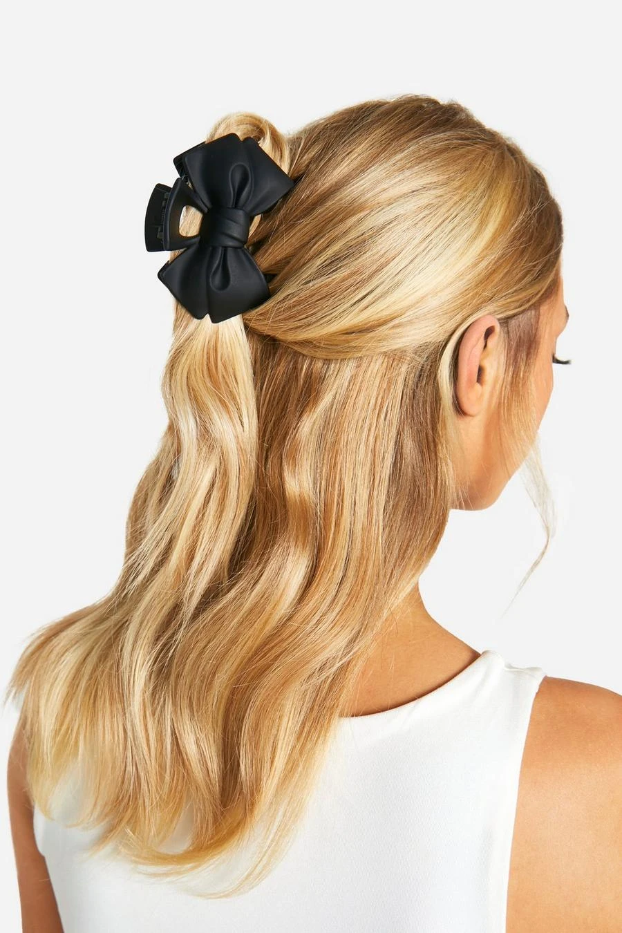 BOOHOO Black Bow Claw Clip 1 BOOHOO Black Bow Claw Clip