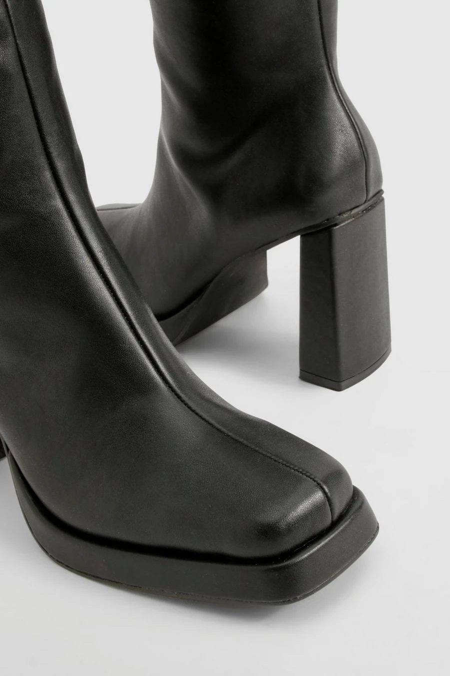 BOOHOO Block Heel Platform Knee High Boots 4 BOOHOO Block Heel Platform Knee High Boots - Image 4