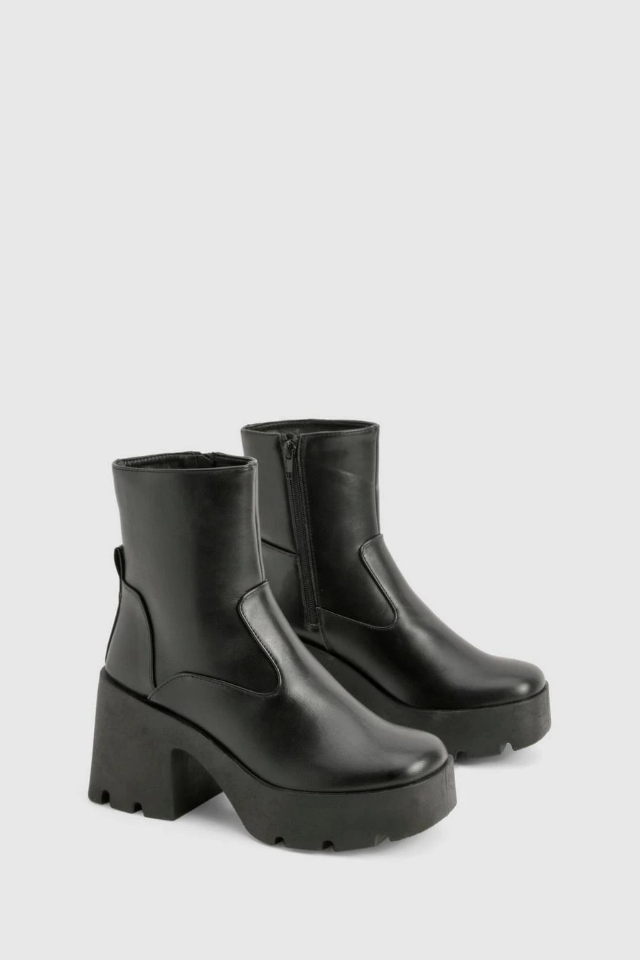 BOOHOO Chunky Heeled Sock Ankle Boots 2 BOOHOO Chunky Heeled Sock Ankle Boots - Image 2