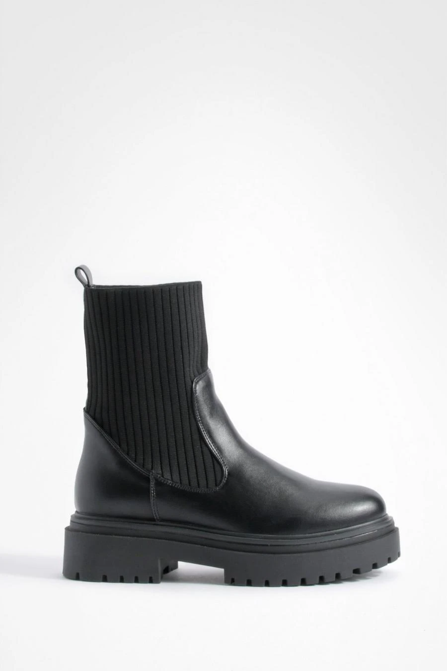 BOOHOO Chunky Sole Knitted Chelsea Boots 2 BOOHOO Chunky Sole Knitted Chelsea Boots - Image 2