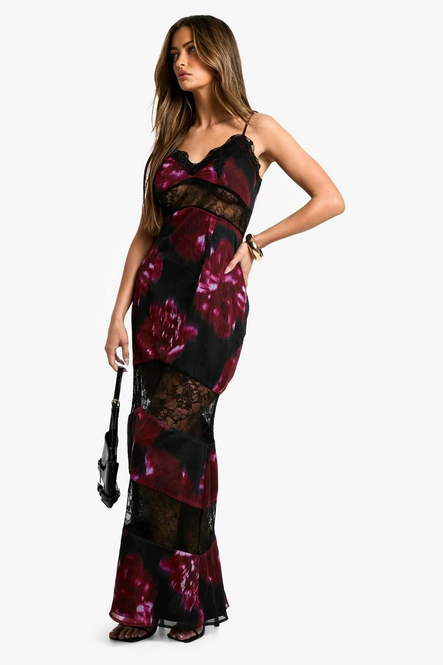 BOOHOO Dark Floral Lace Maxi Dress 3 BOOHOO Dark Floral Lace Maxi Dress - Image 3