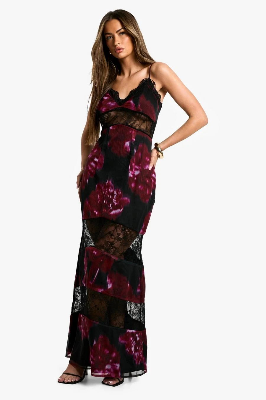 BOOHOO Dark Floral Lace Maxi Dress 1 BOOHOO Dark Floral Lace Maxi Dress