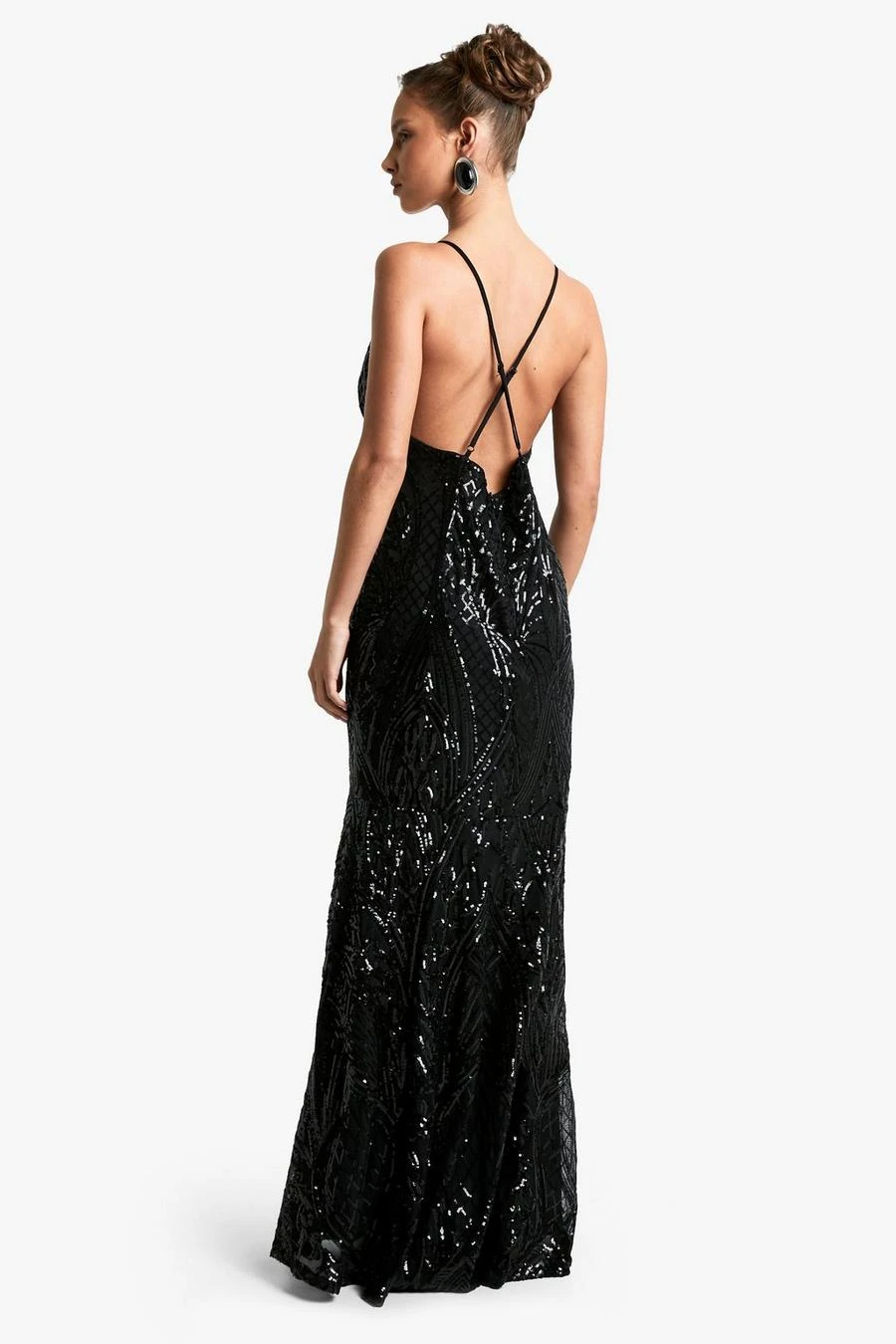 BOOHOO Demask Plunge Strappy Maxi Dress 2 BOOHOO Demask Plunge Strappy Maxi Dress - Image 2