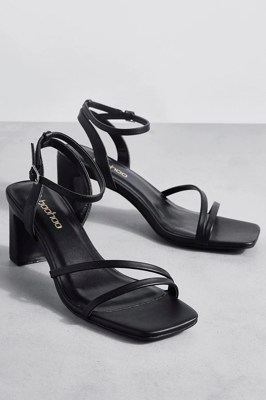 BOOHOO Faux Suede Basic Low 2 Part Heels 2 BOOHOO Faux Suede Basic Low 2 Part Heels - Image 2