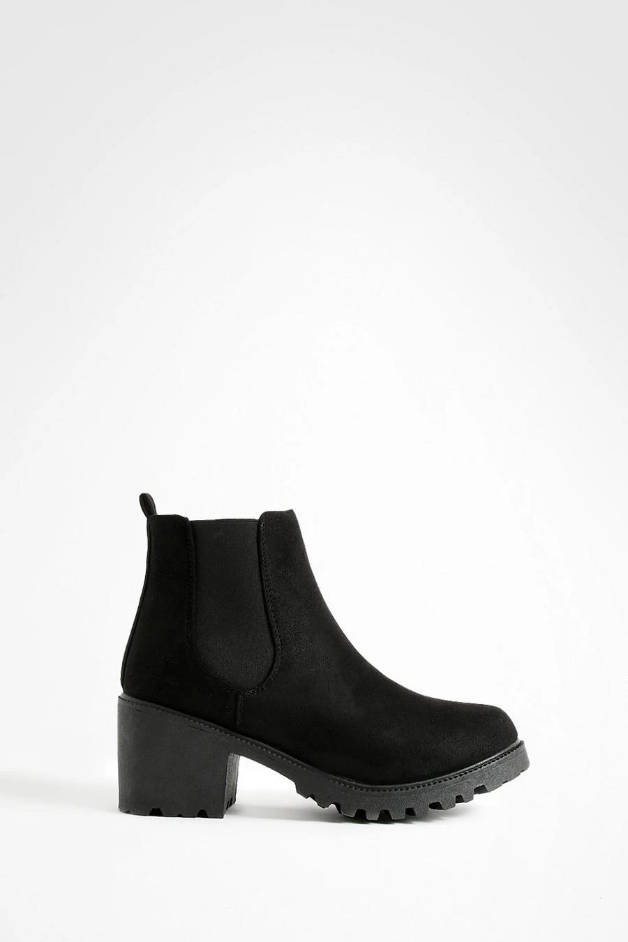 BOOHOO Faux Suede Cleated Chunky Chelsea Boots 2 BOOHOO Faux Suede Cleated Chunky Chelsea Boots - Image 2