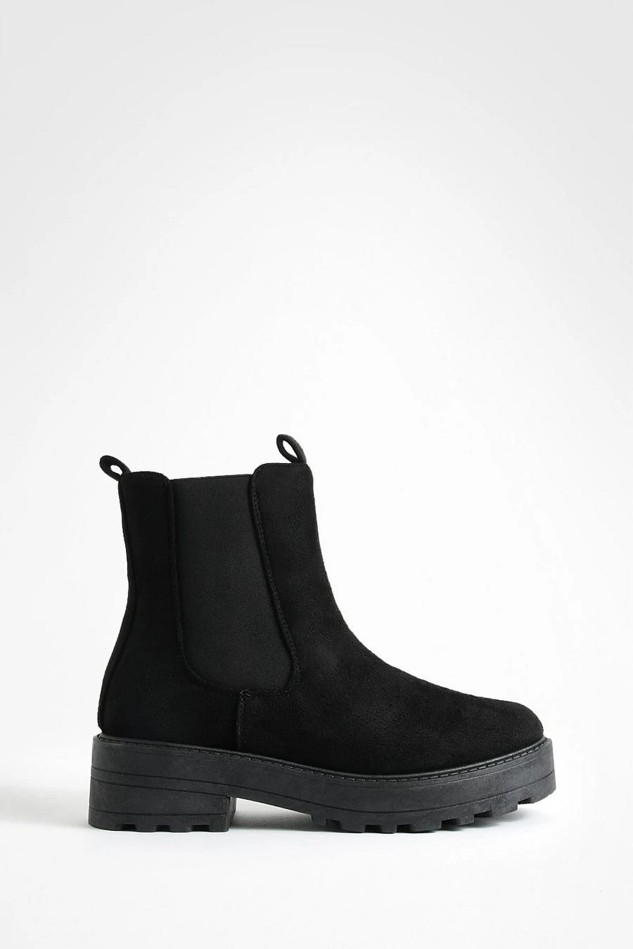 BOOHOO Faux Suede Double Tab Detail Chunky Chelsea Boots 2 BOOHOO Faux Suede Double Tab Detail Chunky Chelsea Boots - Image 2