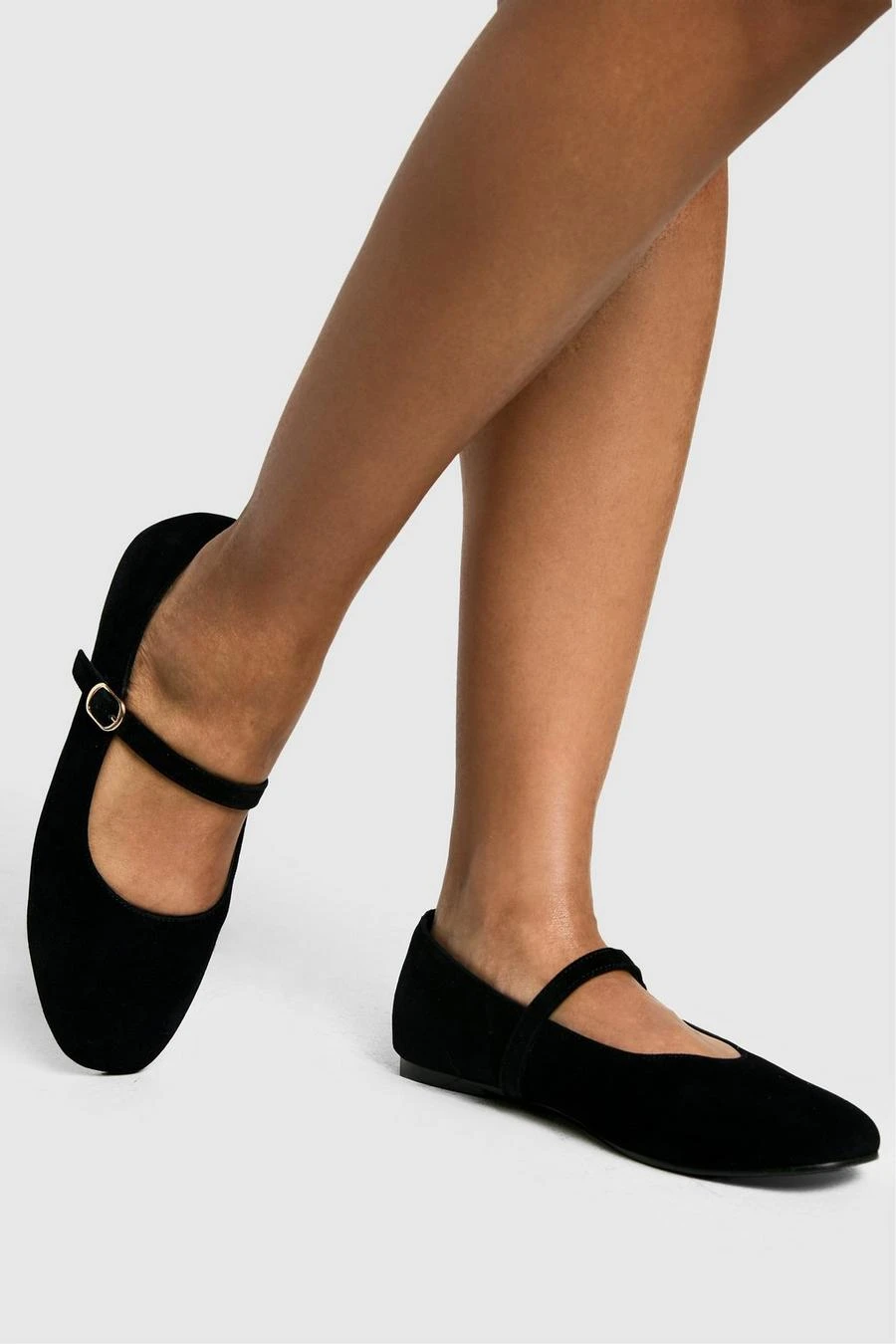 BOOHOO Faux Suede Mary Jane Ballet Flats 1 BOOHOO Faux Suede Mary Jane Ballet Flats