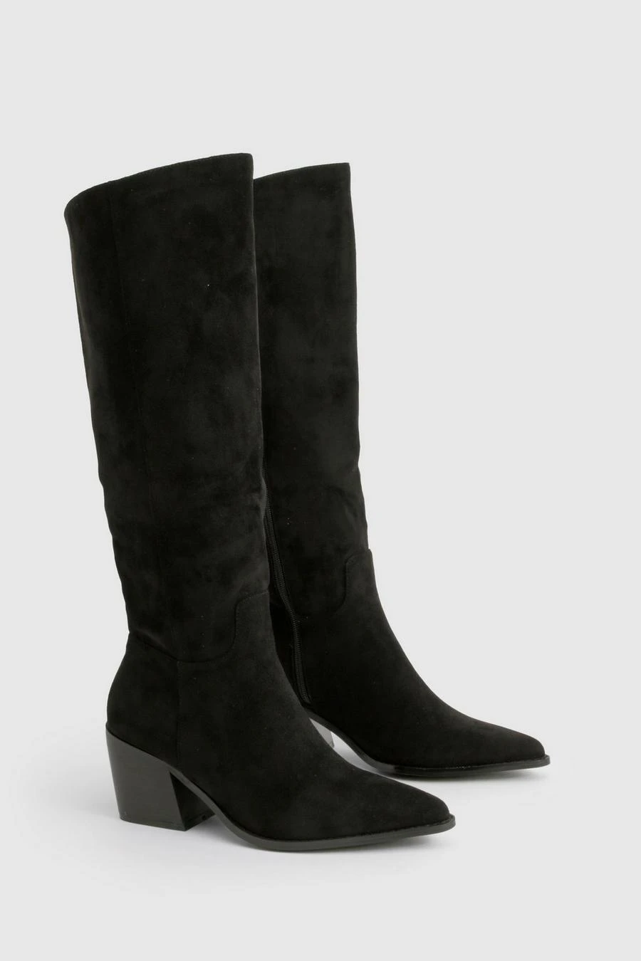 BOOHOO Faux Suede Western Cowboy Boots 2 BOOHOO Faux Suede Western Cowboy Boots - Image 2