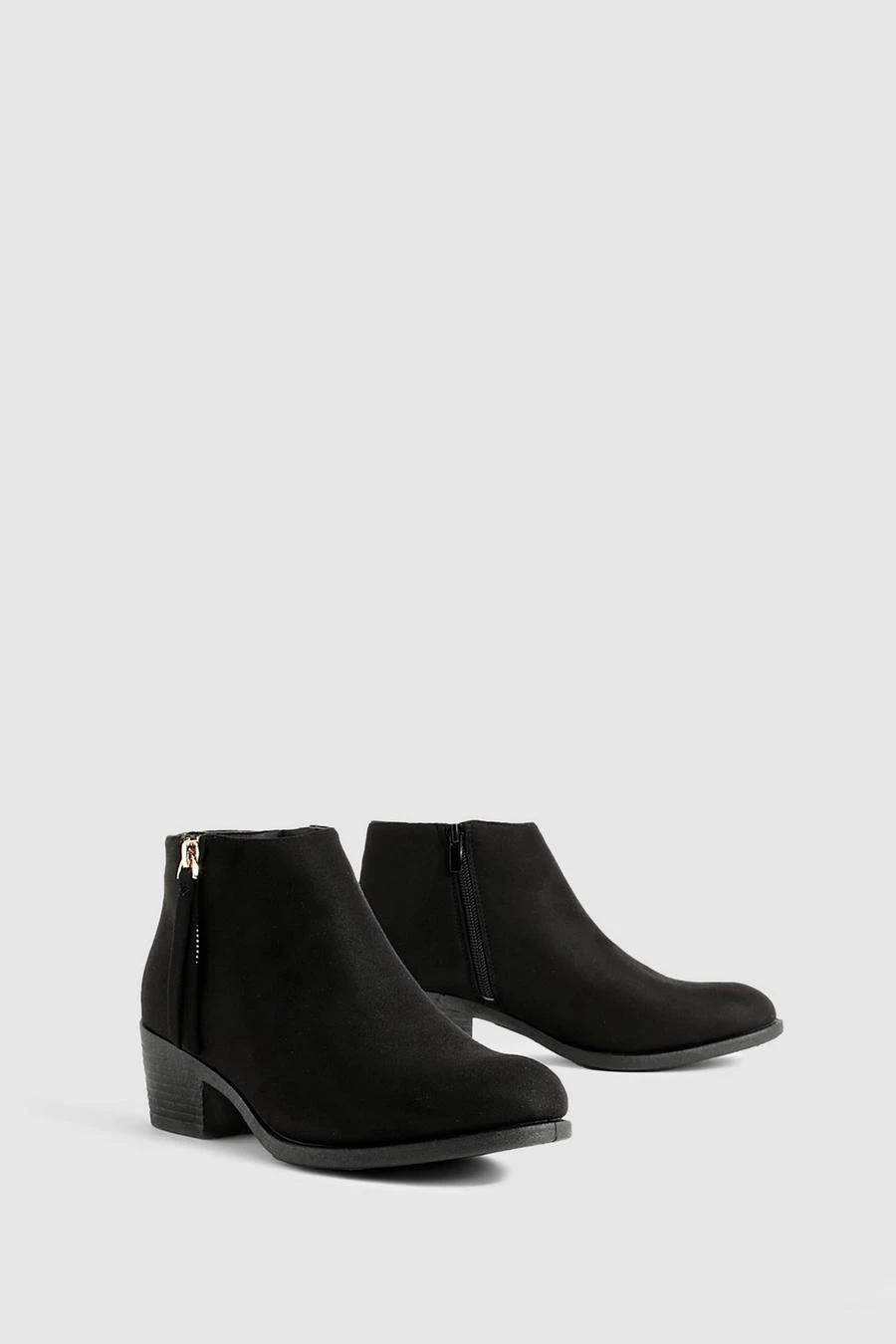 BOOHOO Faux Suede Zip Side Round Toe Chelsea Boots 2 BOOHOO Faux Suede Zip Side Round Toe Chelsea Boots - Image 2