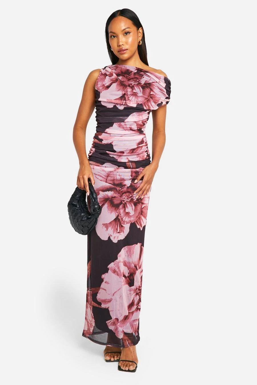 BOOHOO Floral Printed Mesh Off The Shoulder Maxi Dress 3 BOOHOO Floral Printed Mesh Off The Shoulder Maxi Dress - Image 3
