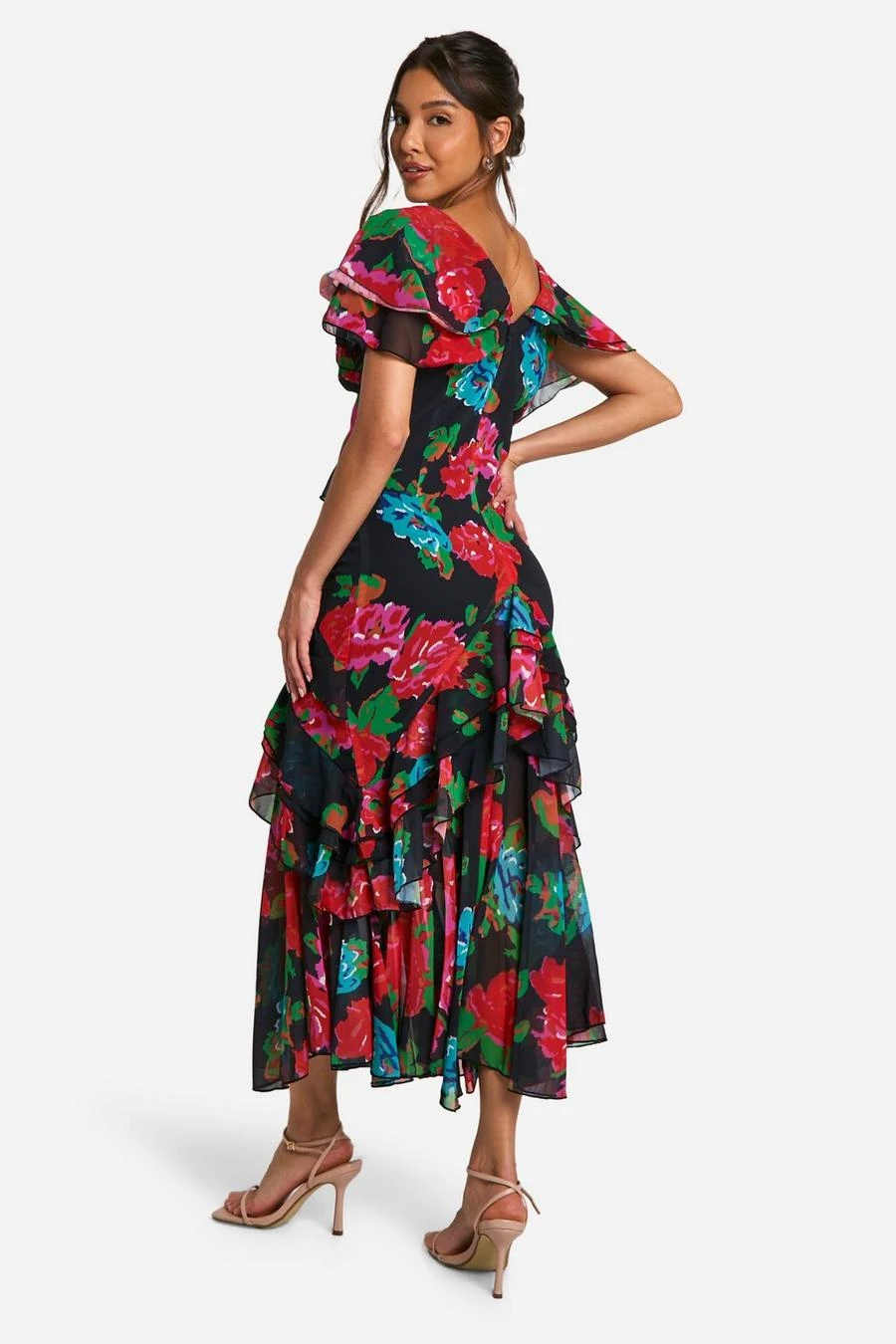 BOOHOO Floral Ruffle Maxi Dress 2 BOOHOO Floral Ruffle Maxi Dress - Image 2