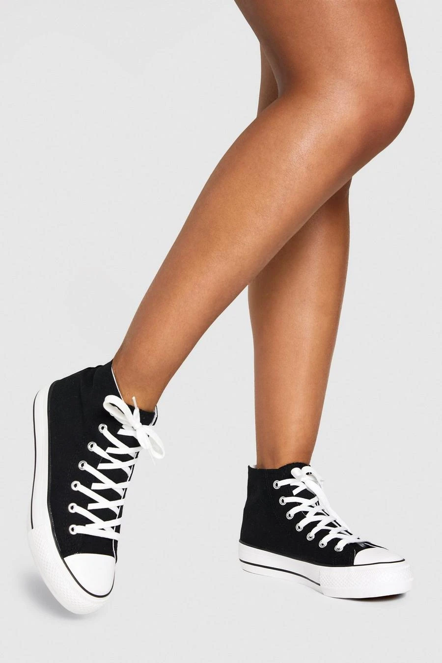 BOOHOO High Top Platform Lace Up Trainers 1 BOOHOO High Top Platform Lace Up Trainers