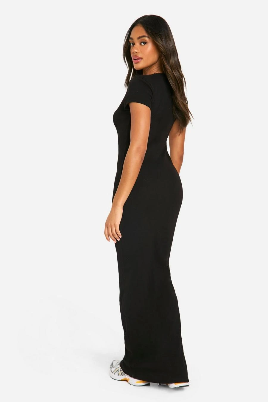 BOOHOO Lace Trim Rib Maxi Dress 2 BOOHOO Lace Trim Rib Maxi Dress - Image 2