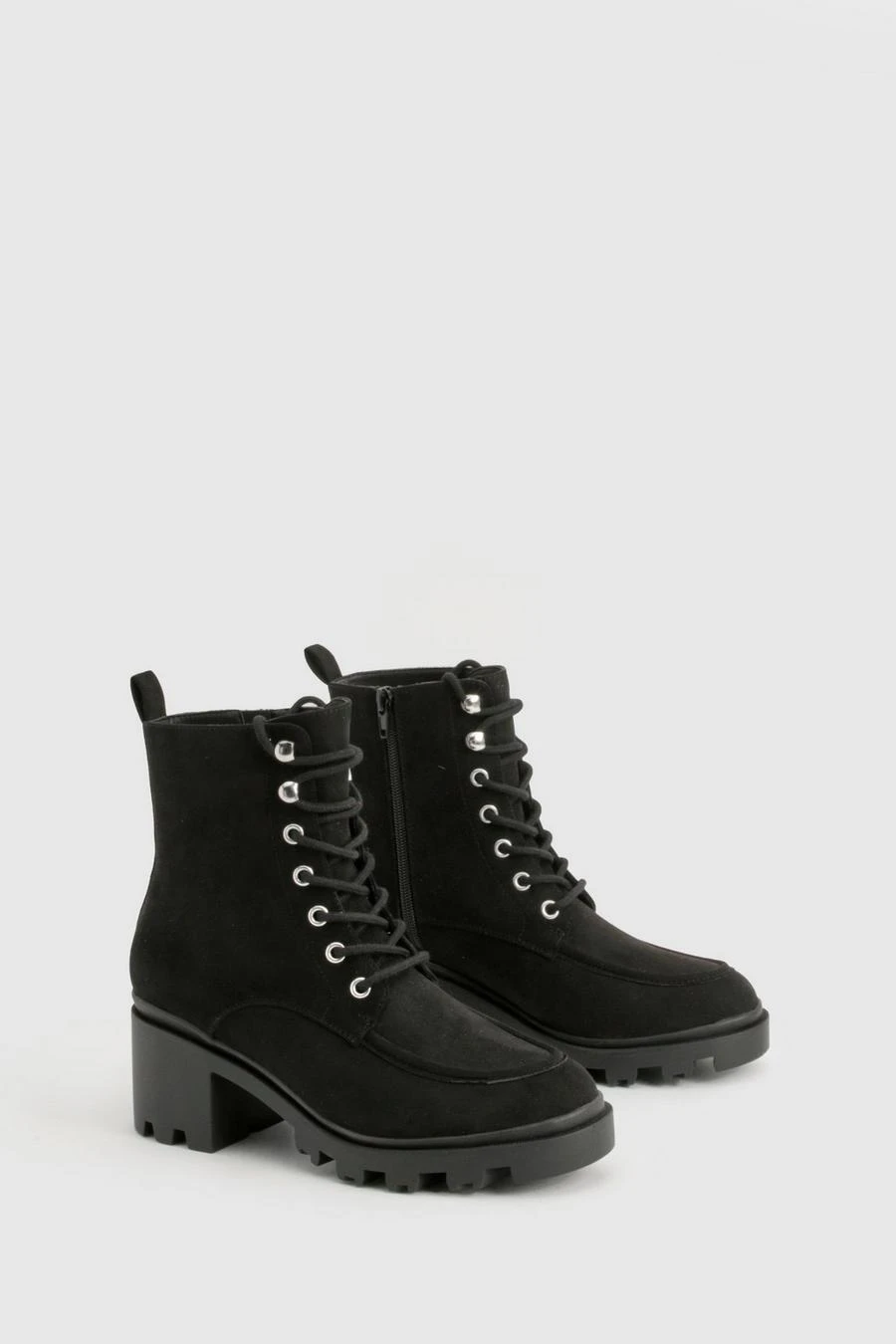 BOOHOO Lace Up Heel Hiker Boot 2 BOOHOO Lace Up Heel Hiker Boot - Image 2