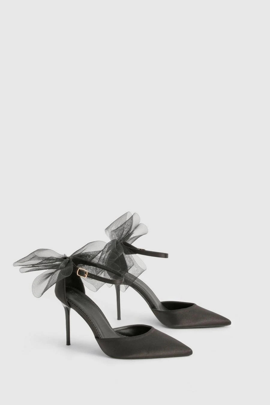BOOHOO Limited Edition Organza Bow Satin Court Heels 2 BOOHOO Limited Edition Organza Bow Satin Court Heels - Image 2
