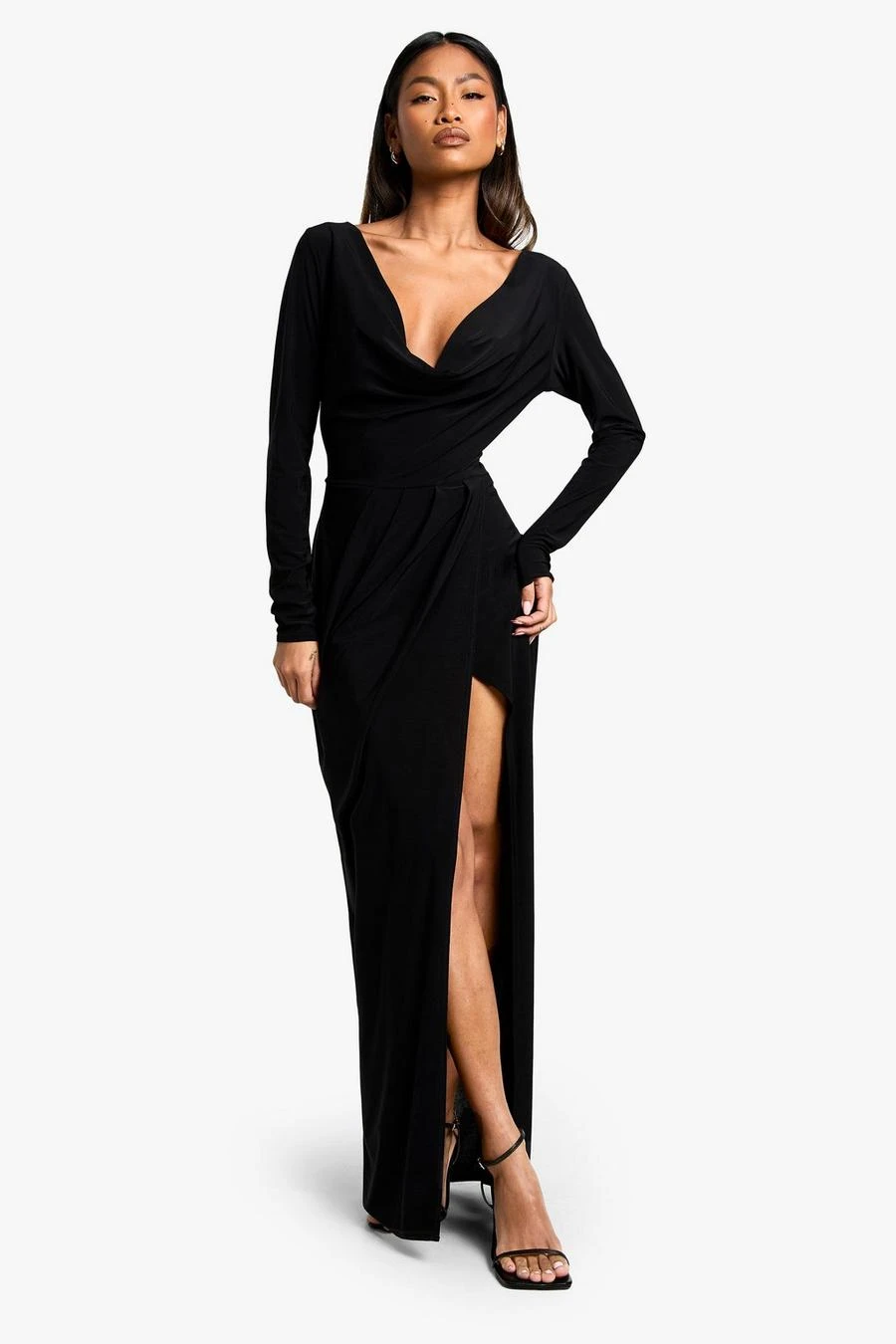 BOOHOO Long Sleeve Wrap Maxi Dress 3 BOOHOO Long Sleeve Wrap Maxi Dress - Image 3