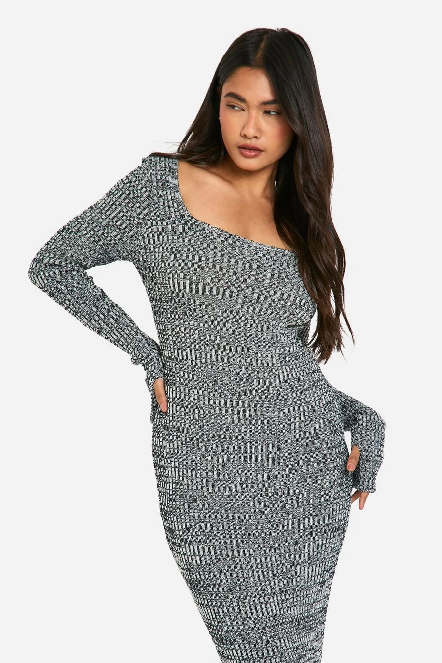 BOOHOO Marl Knitted Scoop Neck Maxi Dress 4 BOOHOO Marl Knitted Scoop Neck Maxi Dress - Image 4