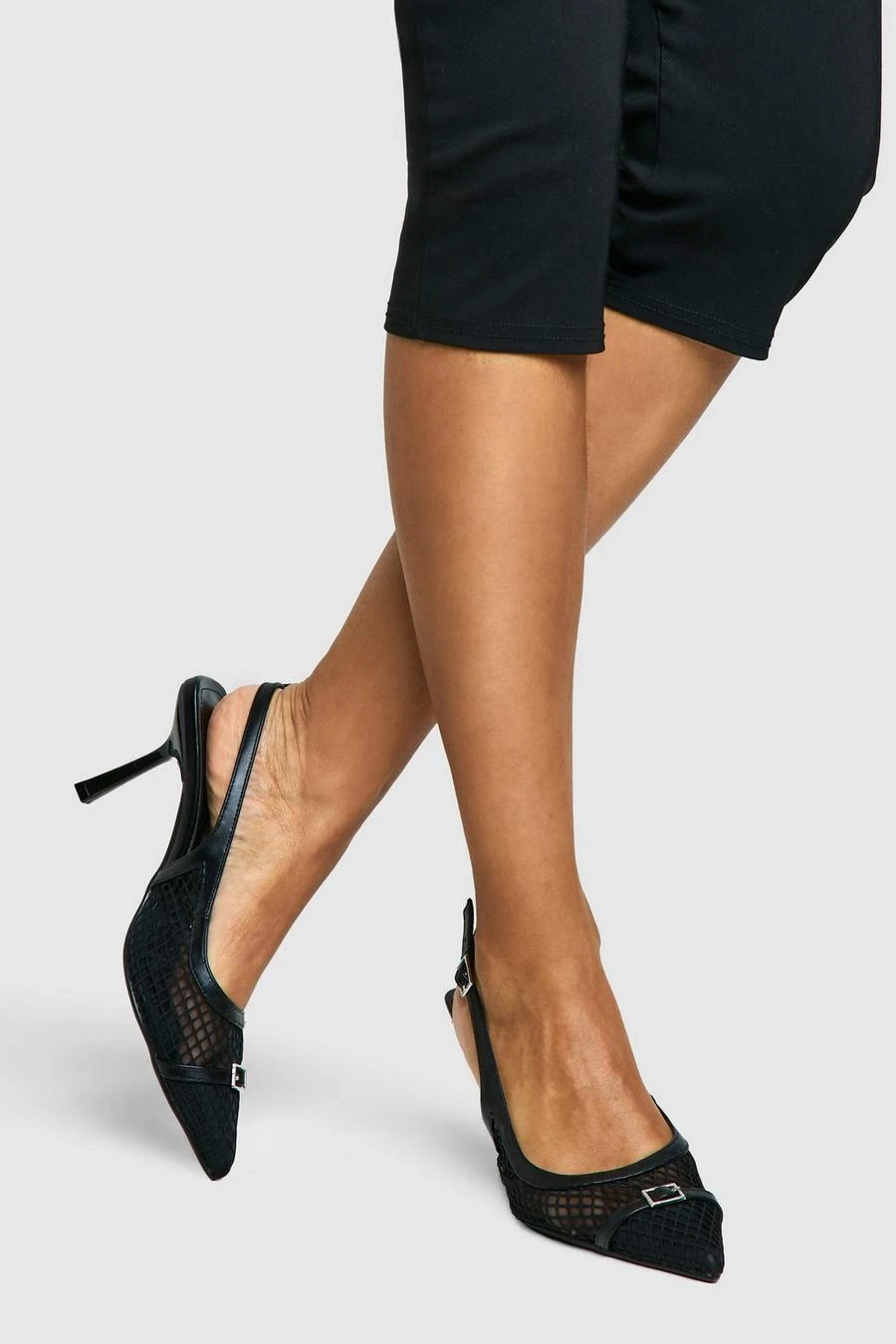 BOOHOO Mesh Netted Slingback Court Heels 1 BOOHOO Mesh Netted Slingback Court Heels