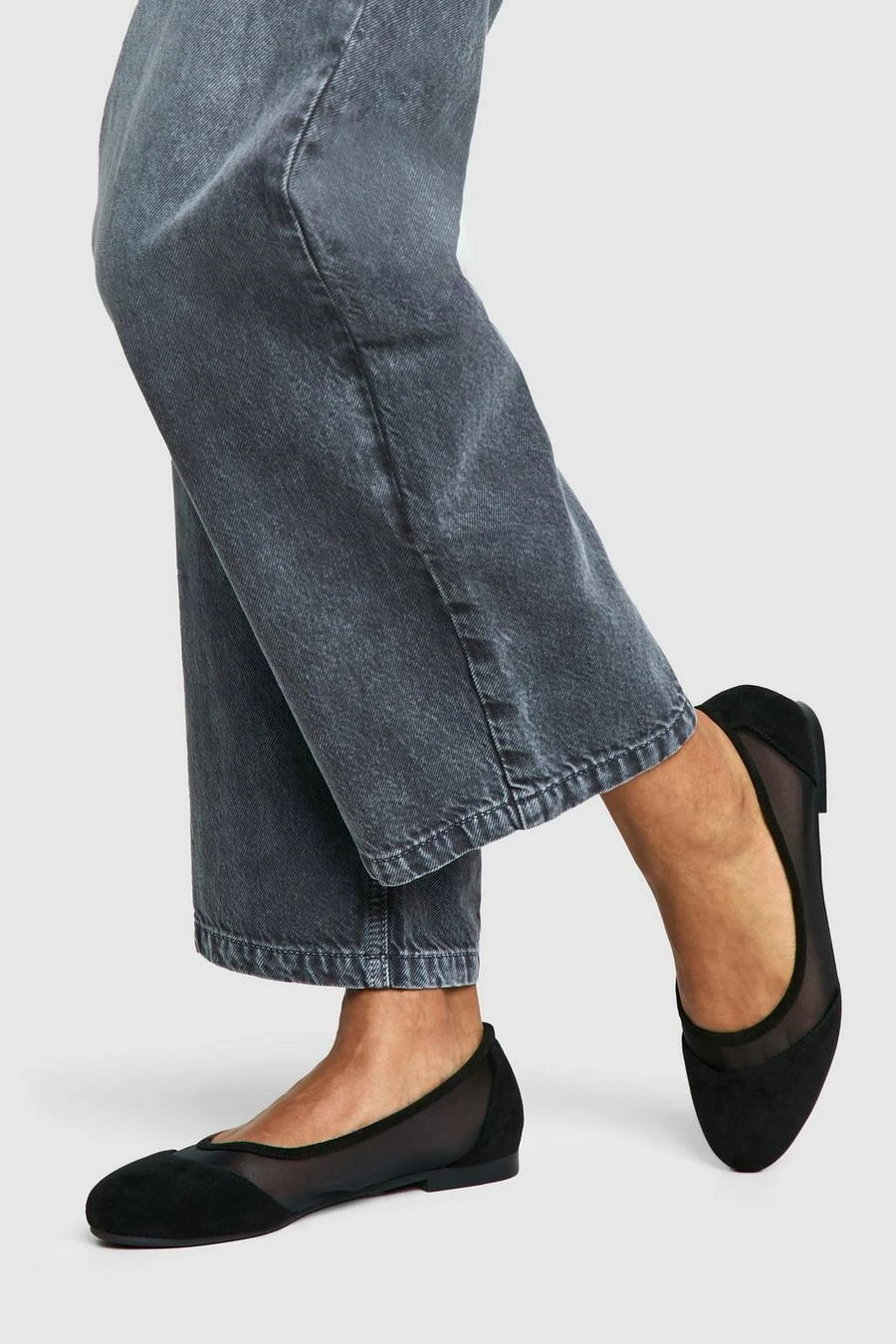 BOOHOO Mesh Round Toe Ballet Flats 1 BOOHOO Mesh Round Toe Ballet Flats