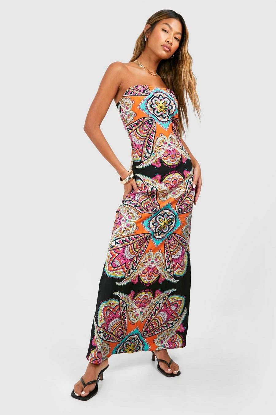 BOOHOO Paisley Column Maxi Dress 3 BOOHOO Paisley Column Maxi Dress - Image 3