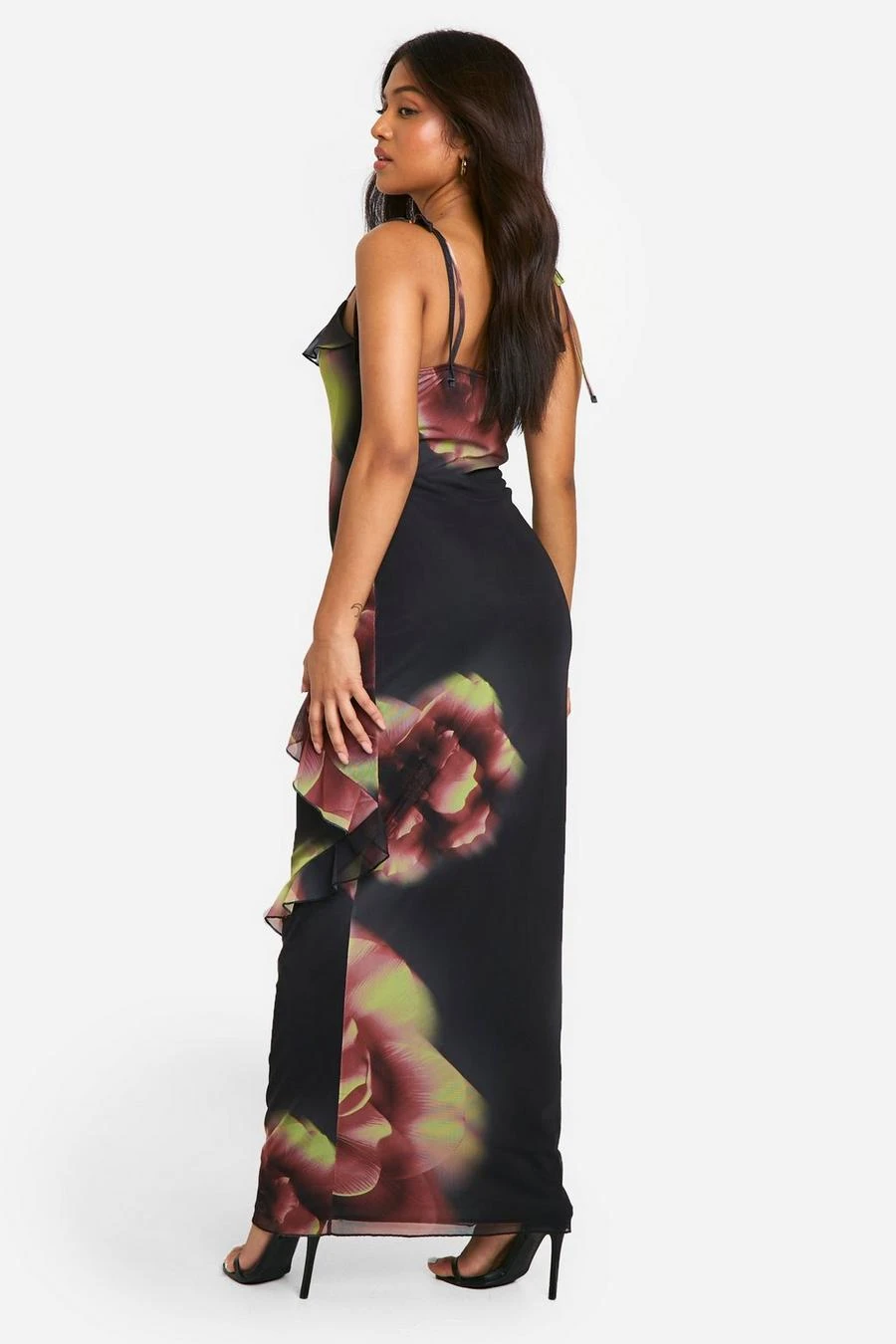 BOOHOO Petite Bold Floral Ruffle Maxi Dress 2 BOOHOO Petite Bold Floral Ruffle Maxi Dress - Image 2