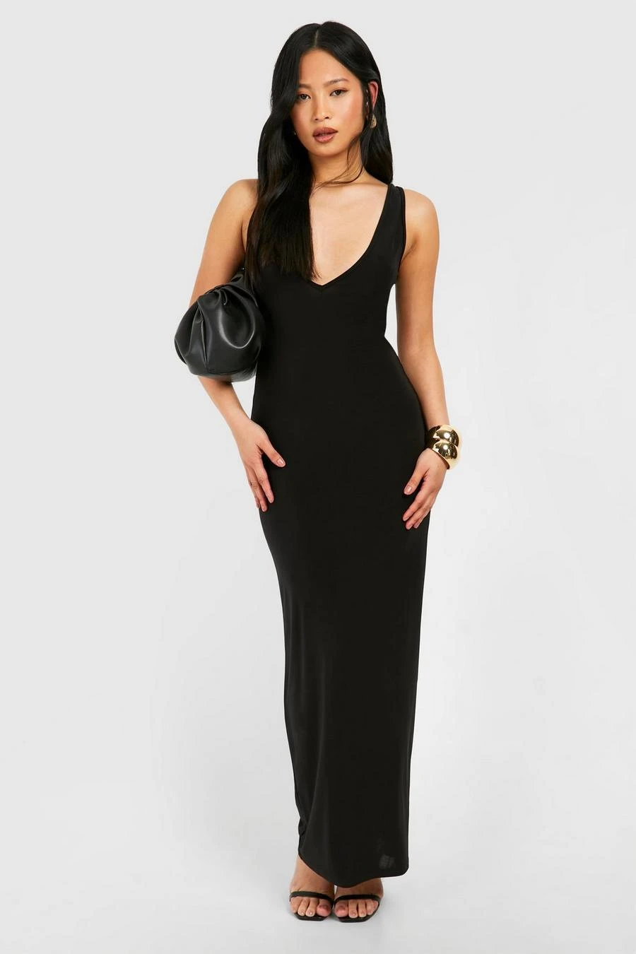 BOOHOO Petite V Neck Maxi Dress 1 BOOHOO Petite V Neck Maxi Dress