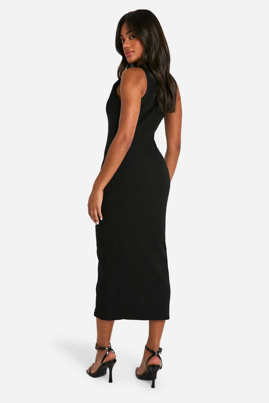 BOOHOO Pinstripe Bengaline Blazer Midaxi Dress 2 BOOHOO Pinstripe Bengaline Blazer Midaxi Dress - Image 2