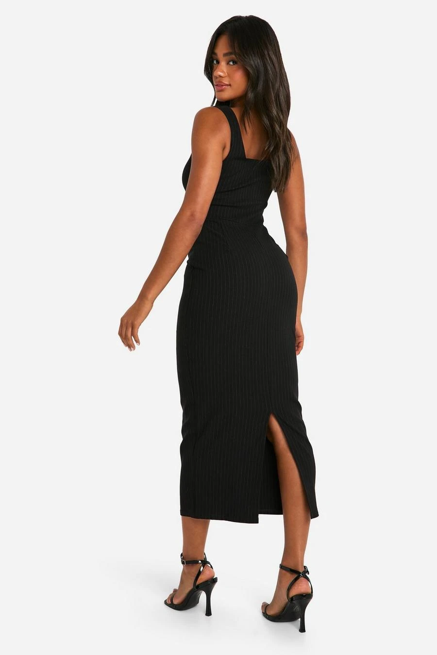 BOOHOO Pinstripe Bengaline Hook And Eye Midaxi Dress 2 BOOHOO Pinstripe Bengaline Hook And Eye Midaxi Dress - Image 2
