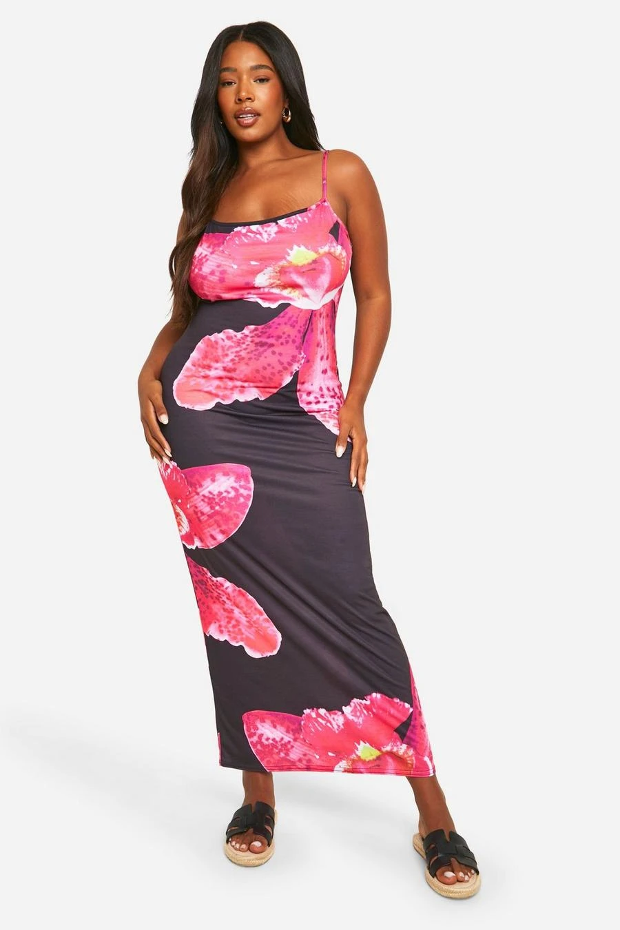 BOOHOO Plus Large Floral Printed Maxi Dress 3 BOOHOO Plus Large Floral Printed Maxi Dress - Image 3