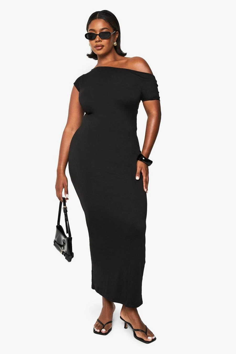 BOOHOO Plus Off Shoulder Super Maxi Dress 1 BOOHOO Plus Off Shoulder Super Maxi Dress