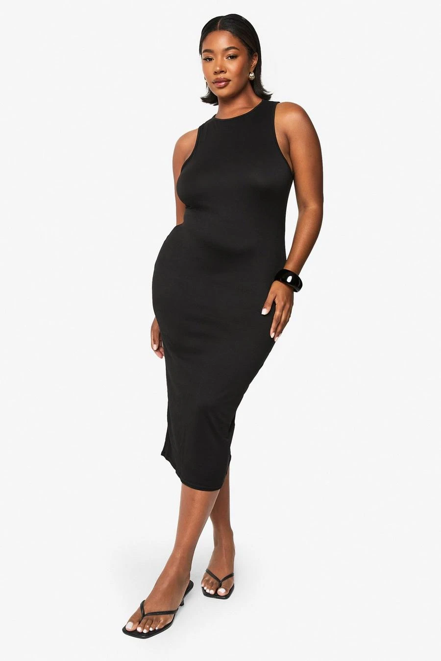 BOOHOO Plus Super Soft Racer Neck Midi Dress 3 BOOHOO Plus Super Soft Racer Neck Midi Dress - Image 3