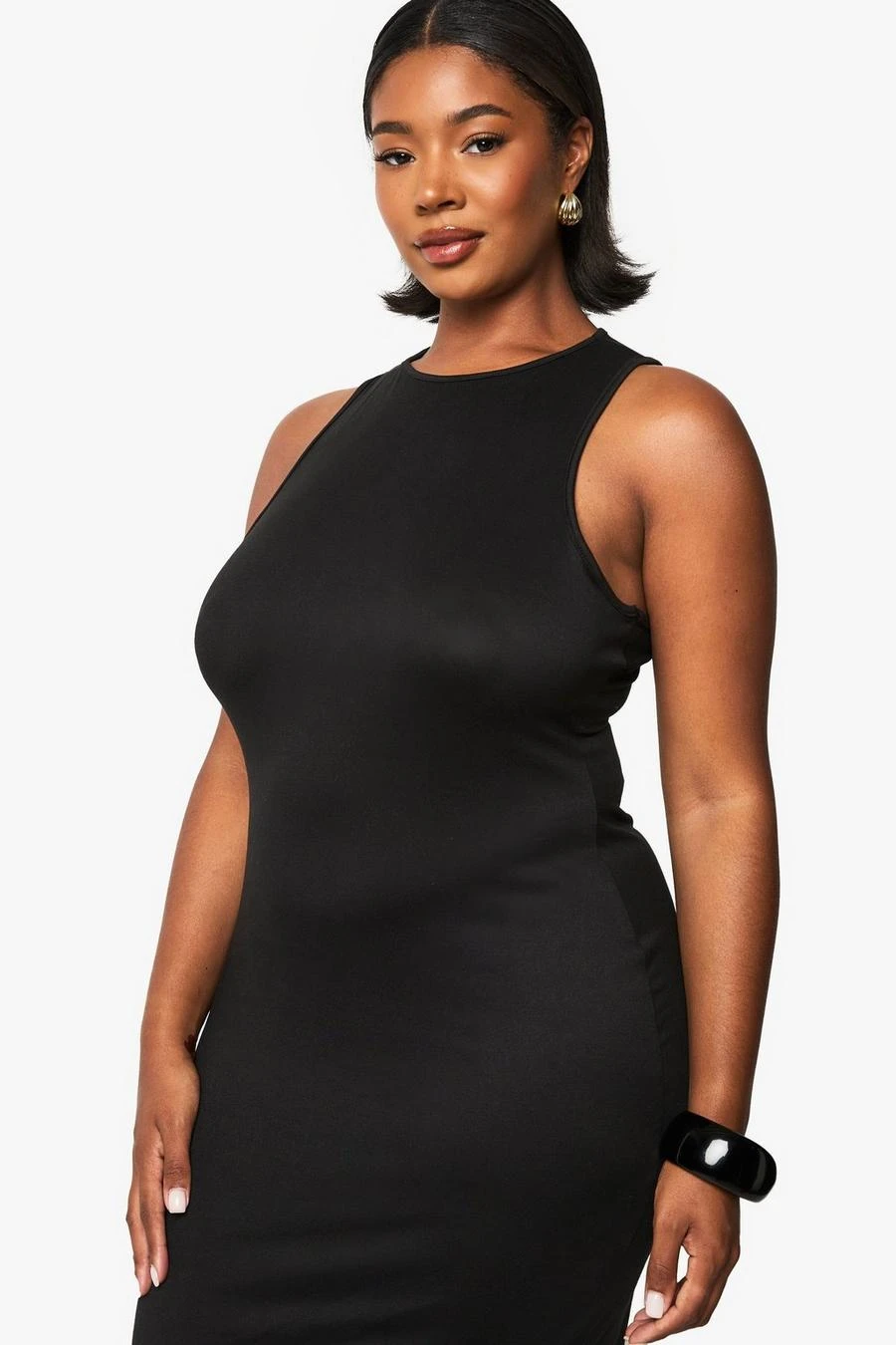 BOOHOO Plus Super Soft Racer Neck Midi Dress 4 BOOHOO Plus Super Soft Racer Neck Midi Dress - Image 4