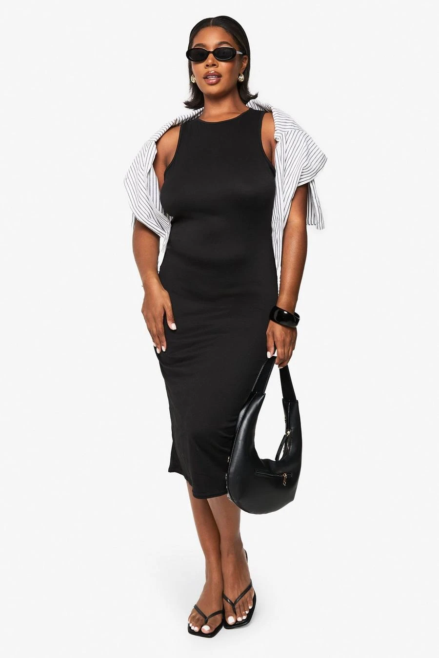 BOOHOO Plus Super Soft Racer Neck Midi Dress 1 BOOHOO Plus Super Soft Racer Neck Midi Dress