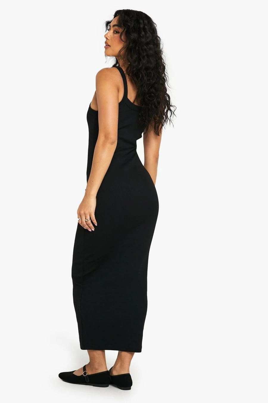 BOOHOO Premium Square Neck Rib Thick Binding Midaxi Dress 2 BOOHOO Premium Square Neck Rib Thick Binding Midaxi Dress - Image 2