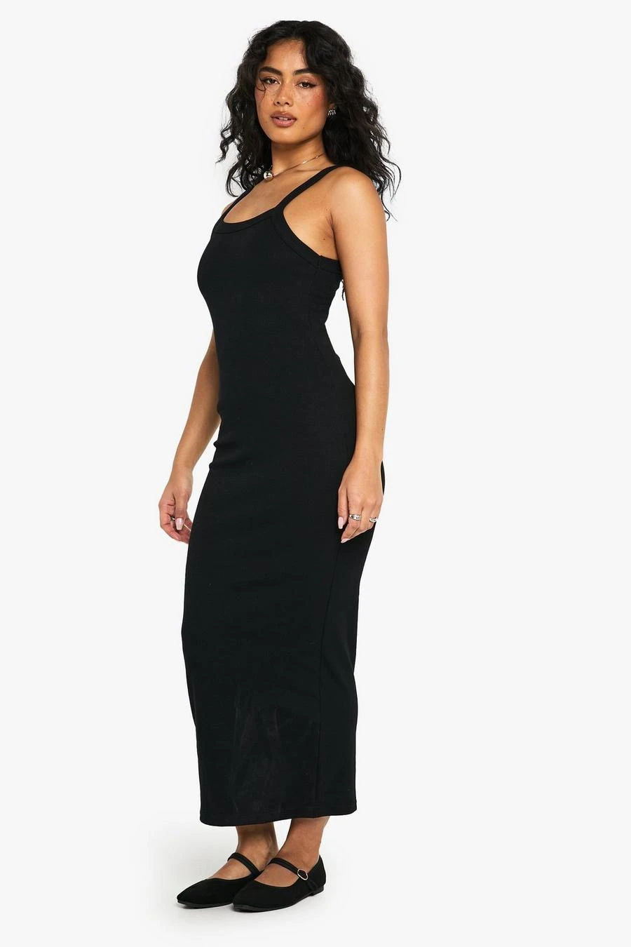 BOOHOO Premium Square Neck Rib Thick Binding Midaxi Dress 3 BOOHOO Premium Square Neck Rib Thick Binding Midaxi Dress - Image 3