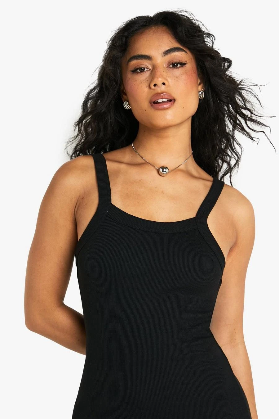 BOOHOO Premium Square Neck Rib Thick Binding Midaxi Dress 4 BOOHOO Premium Square Neck Rib Thick Binding Midaxi Dress - Image 4