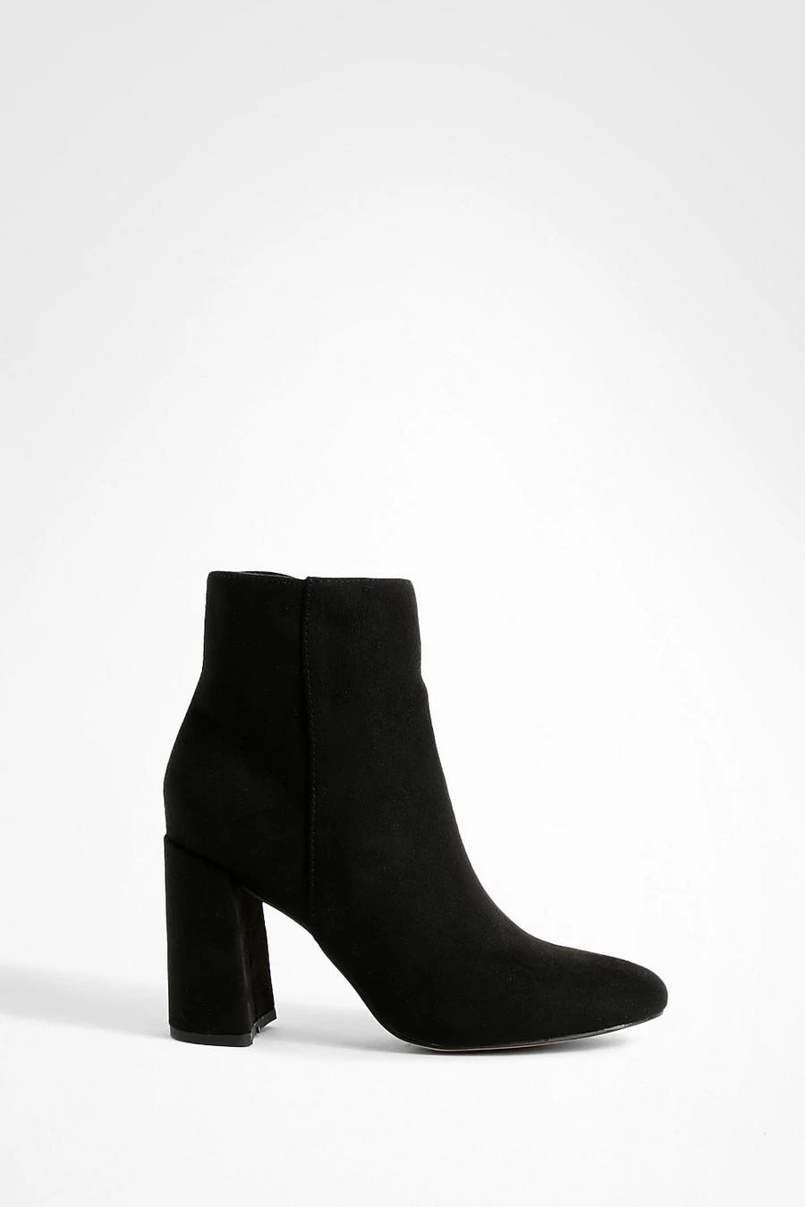 BOOHOO Round Toe Block Heel Faux Suede Ankle Boots 2 BOOHOO Round Toe Block Heel Faux Suede Ankle Boots - Image 2