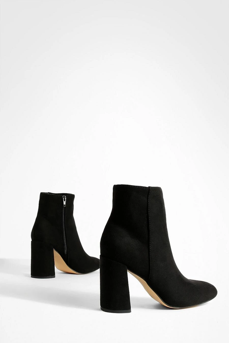 BOOHOO Round Toe Block Heel Faux Suede Ankle Boots 3 BOOHOO Round Toe Block Heel Faux Suede Ankle Boots - Image 3