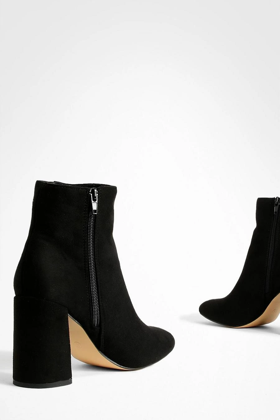 BOOHOO Round Toe Block Heel Faux Suede Ankle Boots 4 BOOHOO Round Toe Block Heel Faux Suede Ankle Boots - Image 4