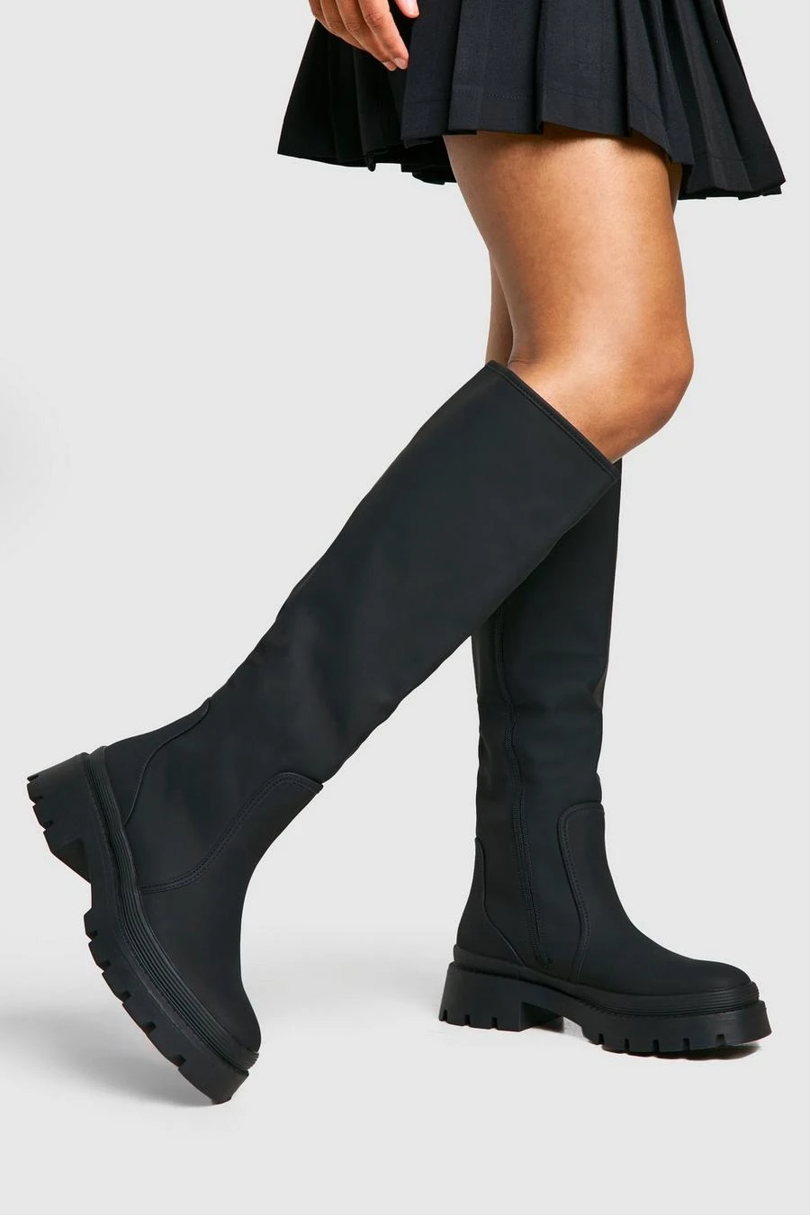 BOOHOO Rubber Knee High Boots 1 BOOHOO Rubber Knee High Boots