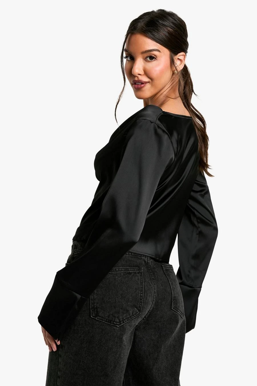 BOOHOO SATIN COWL NECK BLOUSE 2 BOOHOO SATIN COWL NECK BLOUSE - Image 2